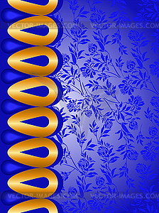 Blue background with golden elements - vector clipart / vector image