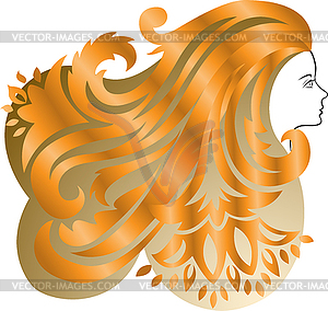 Red-haired girl - vector clip art