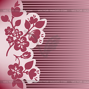 Flowering branch in dark strips - vector clipart