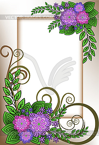 Frame of lilac flowers - vector image