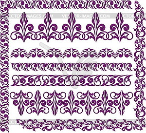 Set of purple ornaments - vector image