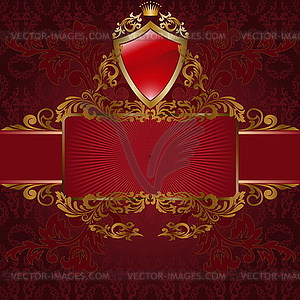 Royal symbols on red - vector clip art