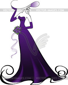 Woman with bouquet - vector image