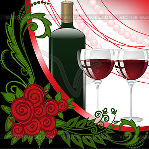 Pearls and Wine - vector image