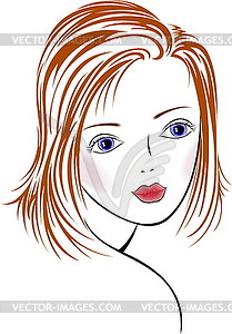 Blue-eyed girl - vector image