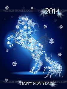 Snow horse - vector clip art