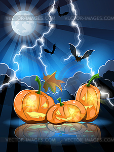 Тыквы на Хэллоуин - клипарт в векторе / векторное изображение
