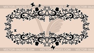 Black white beautiful floral ornament for your - vector image