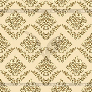 Gold seamless floral elegant wallpaper, vintage - vector clipart