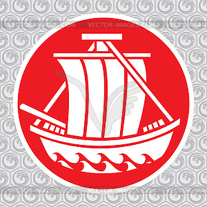Japanese ship - stock vector clipart