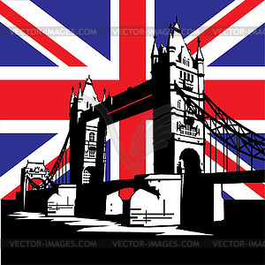 Лондонский мост - цветной векторный клипарт