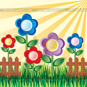 Garden flowers - vector image