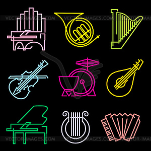 Symbols musical instruments - vector clipart