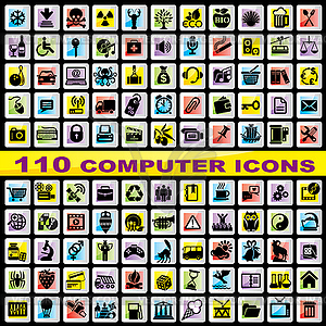 Set computer icons - vector clip art