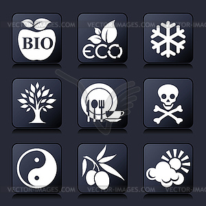 Healthy living icons - vector clipart