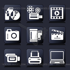 Photo video icons - vector image