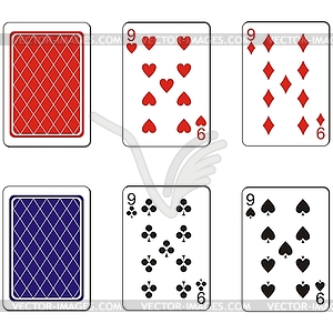 Playing card set 0 - color vector clipart