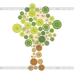 Button tree 0 - royalty-free vector clipart