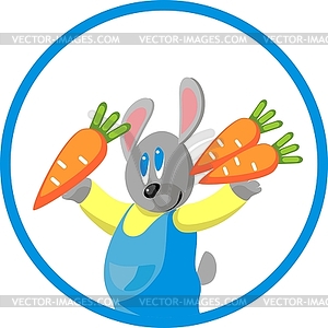 Заяц морковь подарок в цвет 10 - векторный клипарт
