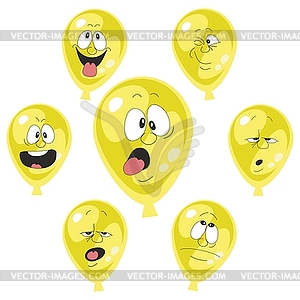 Emotion yellow balloon set 00 - vector image