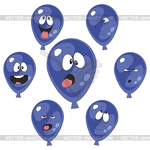 Emotion cyan balloon set 00 - vector clipart