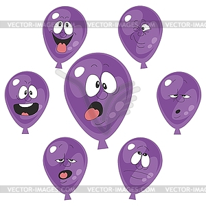 Emotion violet balloon set 00 - vector clip art