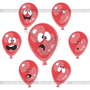 Emotion red balloon set 00 - vector image