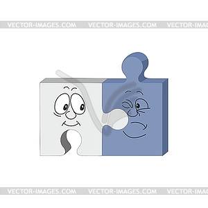 3d puzzle cartoon smile emotion 32 - vector clip art