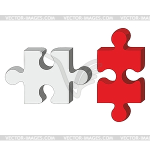 3d puzzle red and white 33 - vector image