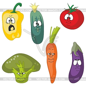 Emotion cartoon vegetables set 00 - vector image