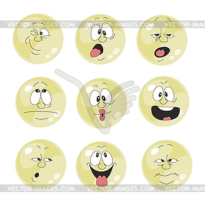 Emotion smiles yellow color set 011 - vector clip art