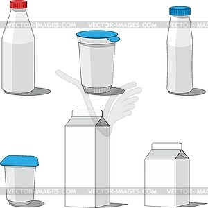 Milk packaging set 00 - vector image