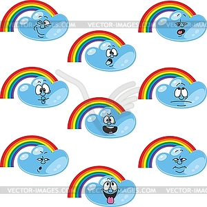 Weather cartoon rainbow set 00 - royalty-free vector image