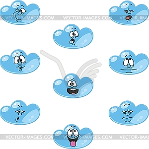 Weather cartoon cloud set 00 - vector clip art