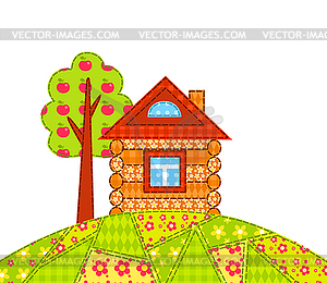 House on hill - vector image