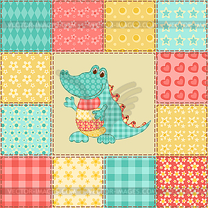 Crocodile patchwork pattern - vector image