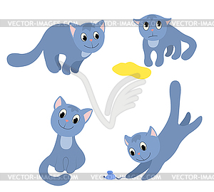 Set of happy cats  - vector clipart