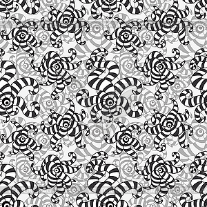 Striped black and white forms - vector clipart