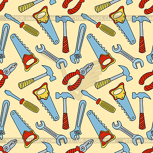 Tools seamless color pattern - vector image