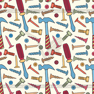 Tools seamless bright color pattern - vector clipart