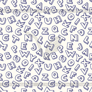 Scribble alphabet seamless pattern - vector clipart