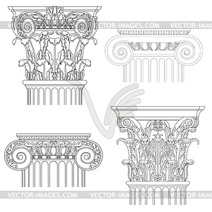 Классический стиль столбца, векторный набор - векторное изображение