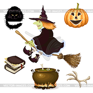 Хэллоуин икона, векторный набор - клипарт в векторном виде
