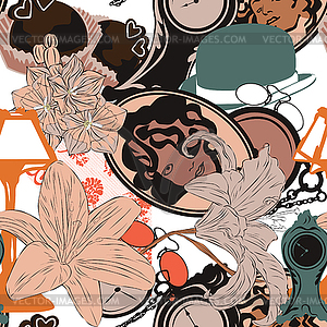 Seamless background in art nouveau style - vector clip art