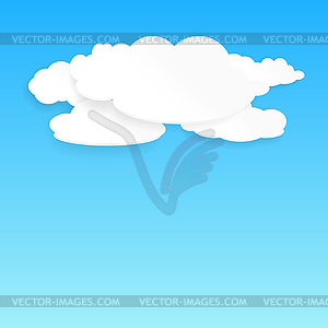 Paper clouds background - vector image