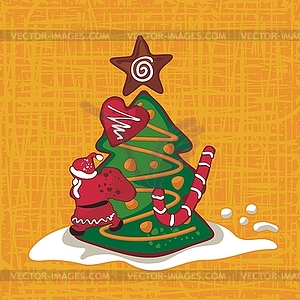 Christmas Gingerbread Background - vector image