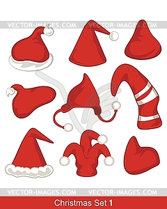 Christmas Hats Set - vector image