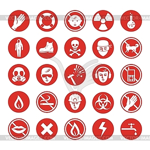 Work protection various icons - vector clipart / vector image