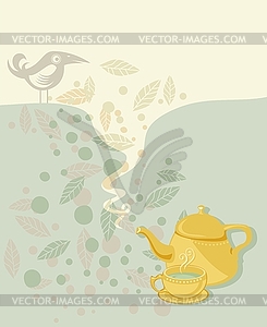 Retro tea time - vector clipart