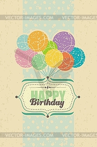 Happy Birthday card with balloons - vector clipart